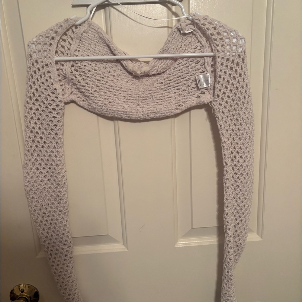 La Hearts Light Cream Knit Shrug